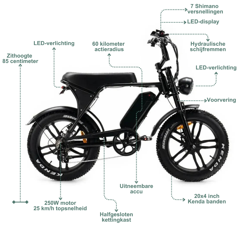 OUXI V8 - Schwarz (inkl. Fußstützen, Rücksitzbank & Alarmanlage)