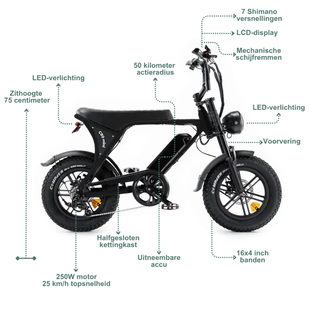 OUXI C80 Mini - Schwarz (inkl. Fußstützen & Alarm)