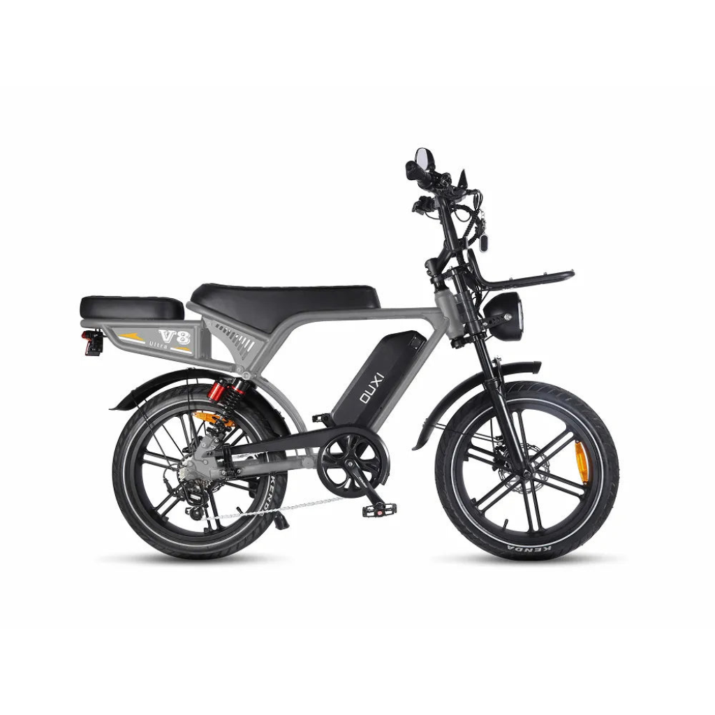 OUXI V8 Ultra - Grau (inkl. Rücksitz, Frontgepäckträger & Alarmanlage)