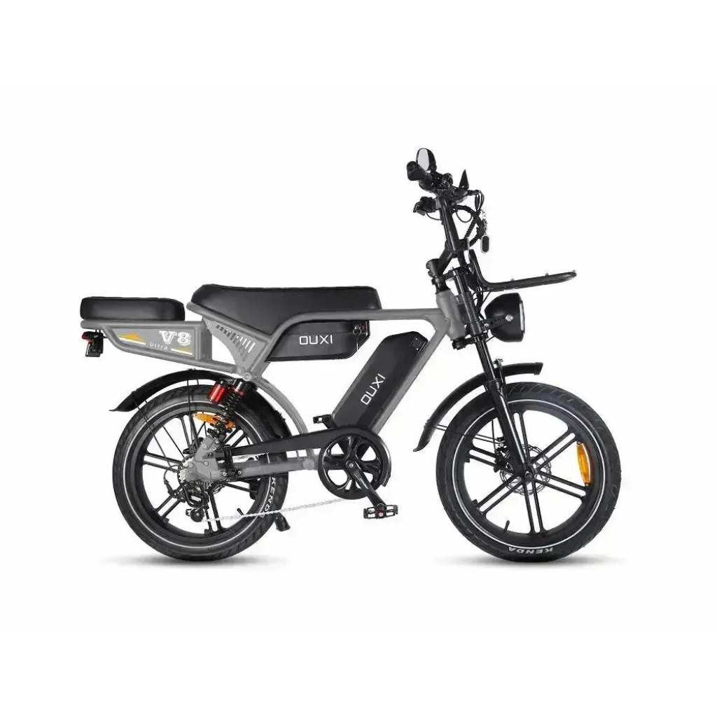 OUXI V8 Ultra Max - Grau (inkl. Rücksitz, Frontgepäckträger & Alarmanlage)