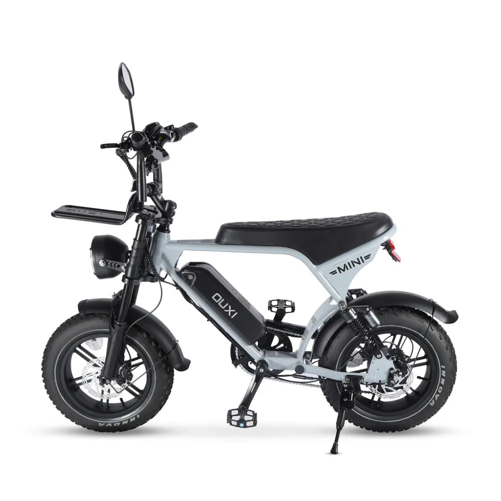 OUXI V8 Ultra Mini - Hellgrau (inkl. Fußstützen, Frontgepäckträger & Alarmanlage)