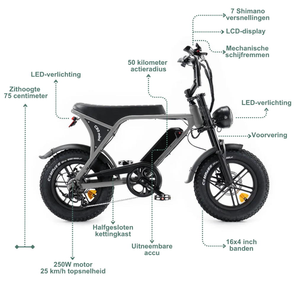 OUXI C80 Mini - Grau (inkl. Fußstützen &amp; Alarm)