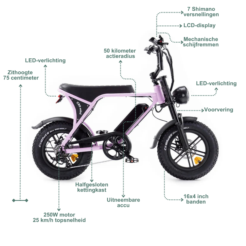 OUXI C80 Mini - Pink (inkl. Fußstützen &amp; Alarm)