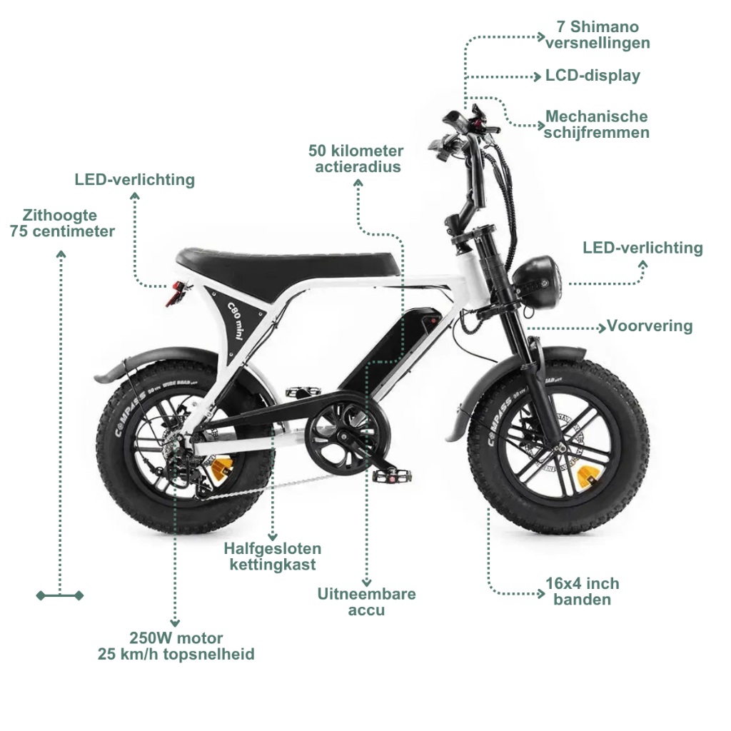 OUXI C80 Mini - Weiß (inkl. Fußstützen &amp; Alarm)
